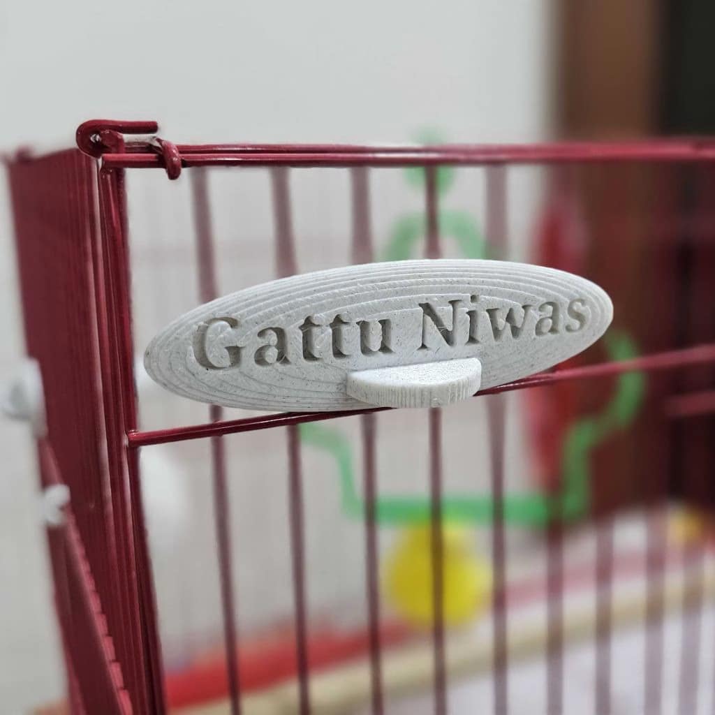Bird Cage Nameplate (Customizable)